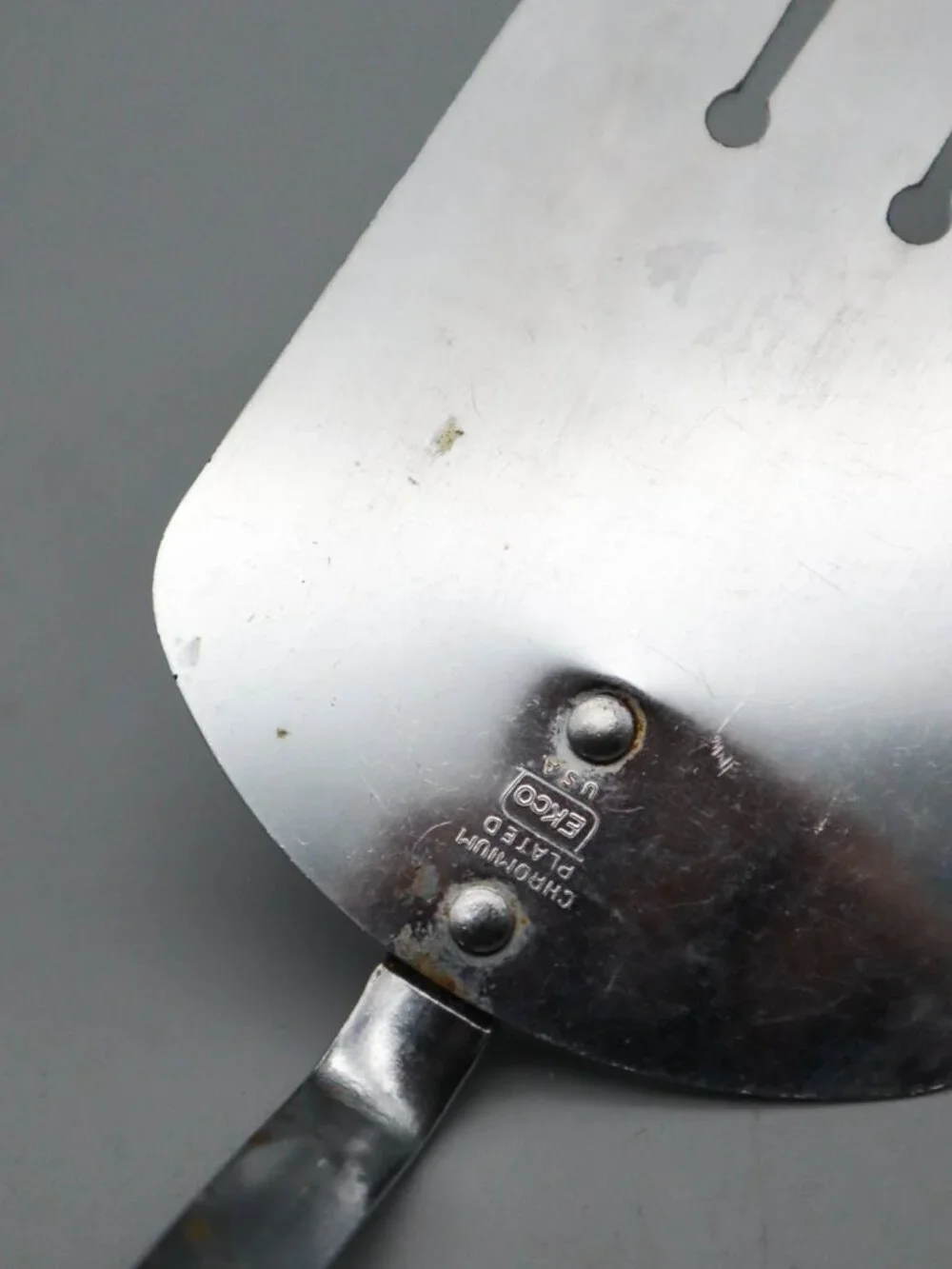 Vintage Ekco Chromium Plated Spatula Turner Keyhole Slots 11